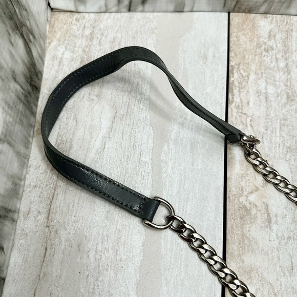 Cole Haan Gray Crocodile Print Camille Crossbody Bag Silver Chain Hardware Mini - Picture 12 of 16